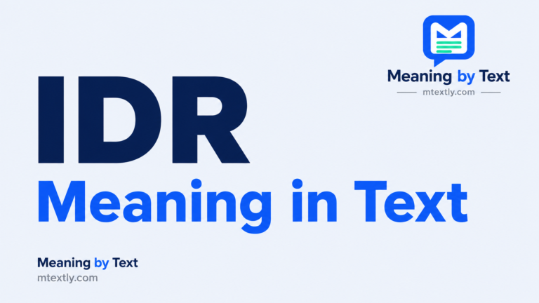 IDR Meaning in Text