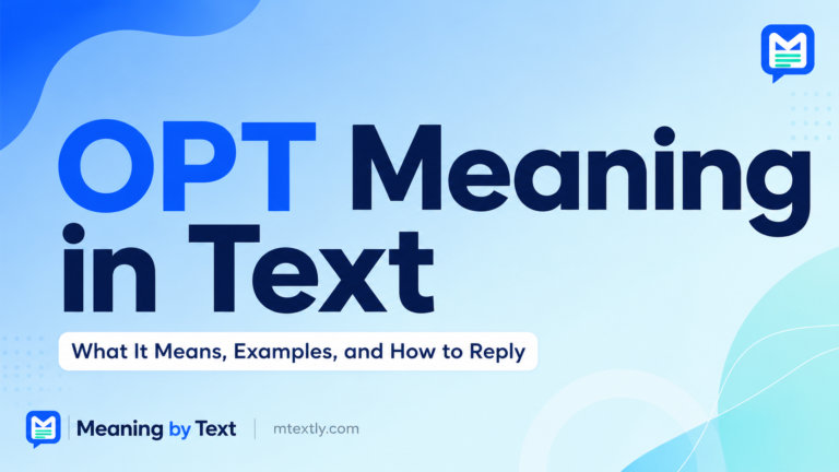 OPT Meaning in Text