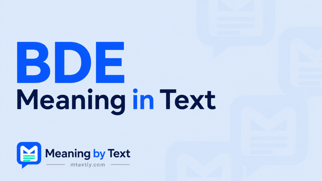 BDE Meaning in Text